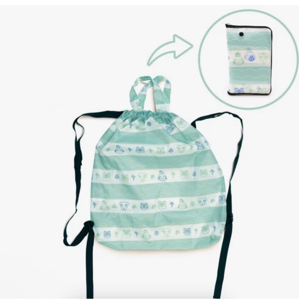 Nintendo Animal Crossing  - NIB - Blanket, Water Bottle, Drawstring Bag, Beanie - Picture 8 of 13